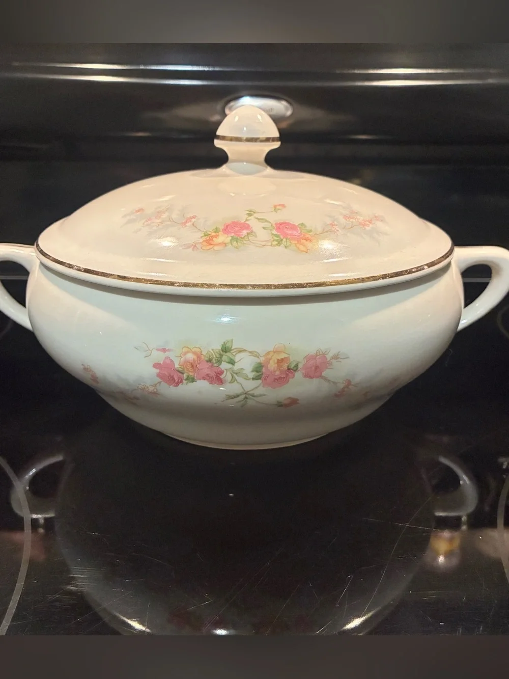 Harker Pottery Co Floral Covered Soup Tureen